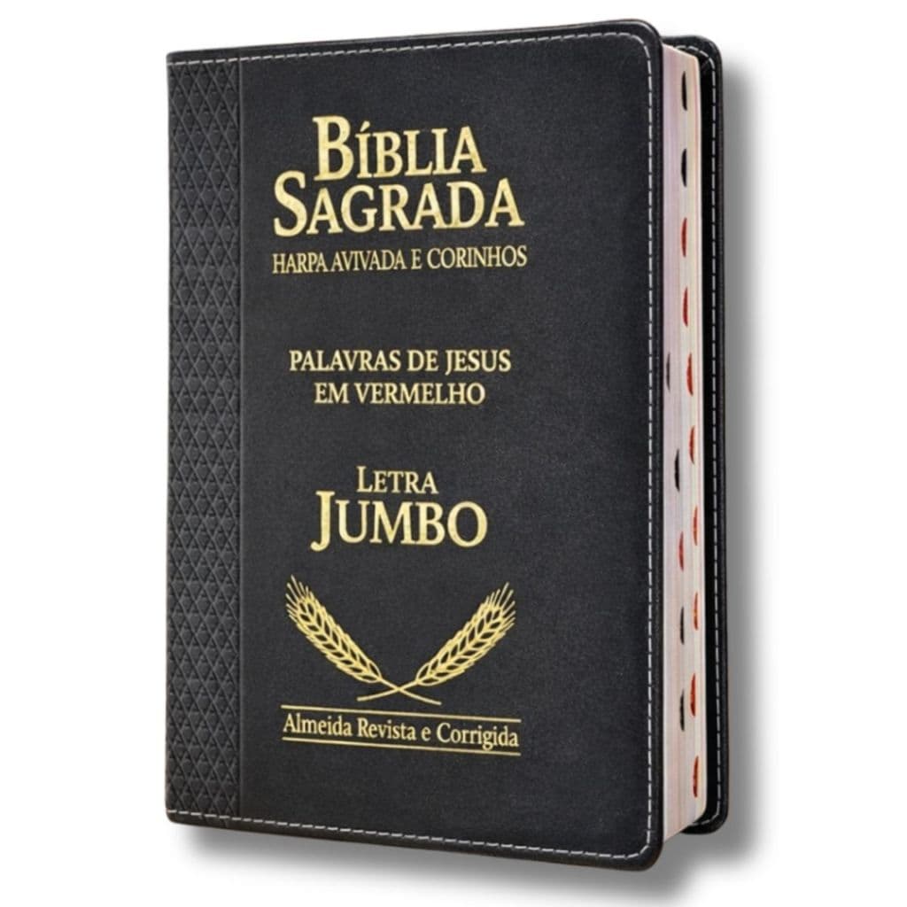 Biblia Letra Jumbo Extra Gigante | Harpa & Corinhos | RC | Luxo Preta