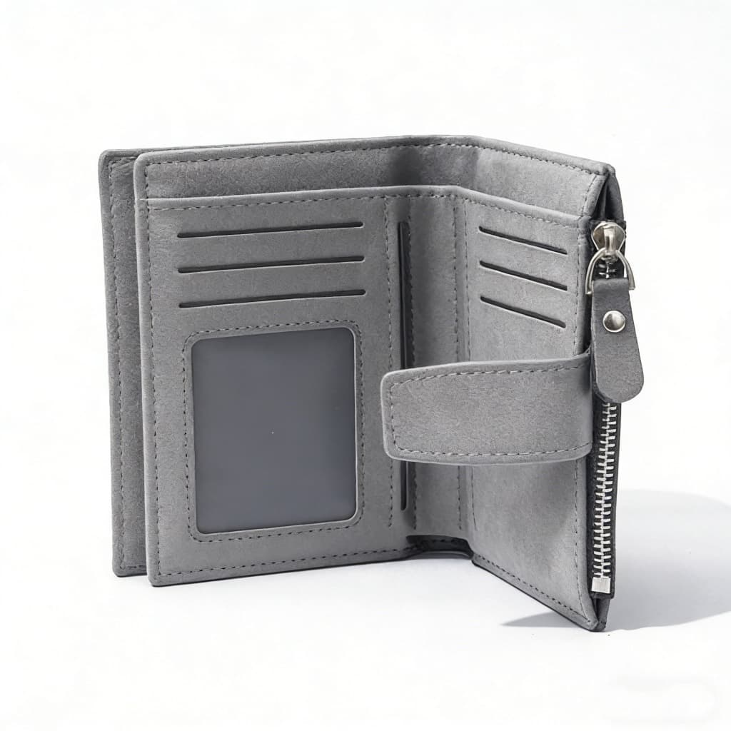 Carteira Compacta Unissex de Couro PU | Durável, Funcional e Ideal para Uso Diário com Todos os Estilos