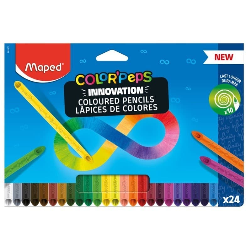Lapis de Cor Infinity Maped 24 ou 12 Cores Profissional Não Precisa Apontar | Compre Agora