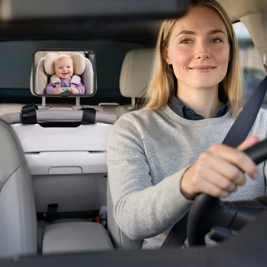 Espelho Retrovisor Bebê Banco Traseiro Ajustável Cadeirinha Visão Ampla Segurança
