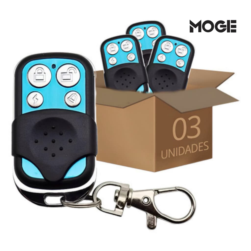 Kit 3 Controle Remoto Portão | 433MHz | 4 Botões | Garagem Residencial | Universal