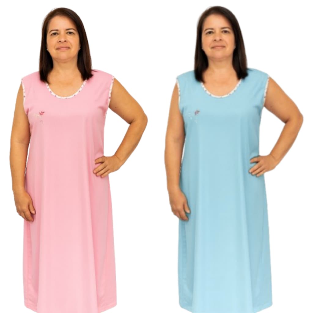 Kit 2 Unidades Camisola Hospitalar Com Tiras Para Pacientes Doentes Acamados