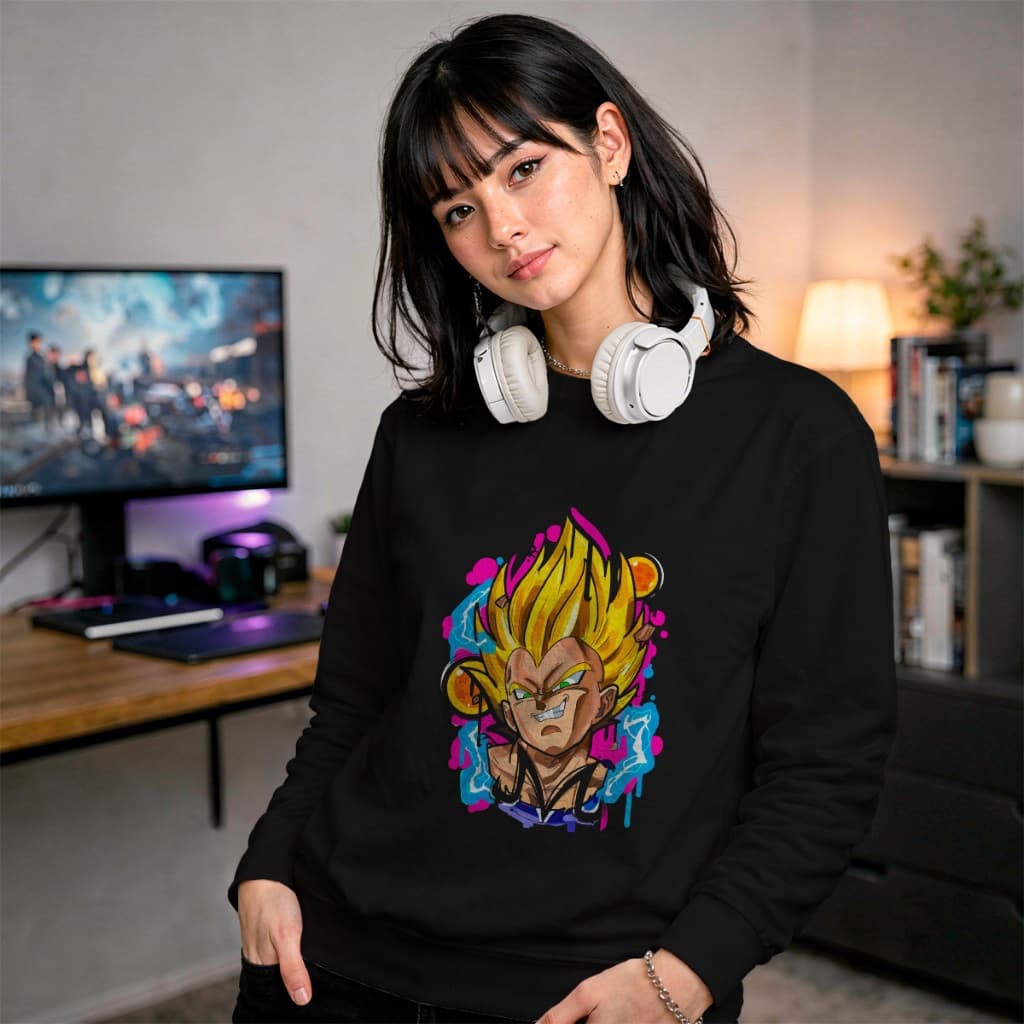 Moletom Careca Preto Vários Tamanhos Estampa Anime