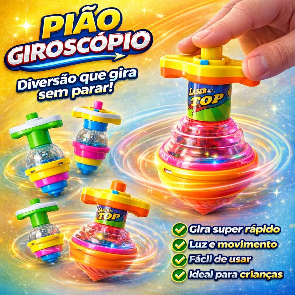 Kit 3/5/10/12/15 Pião Giroscópio Brinquedo Infantil Brincadeira Criança Lembrancinhas Presente