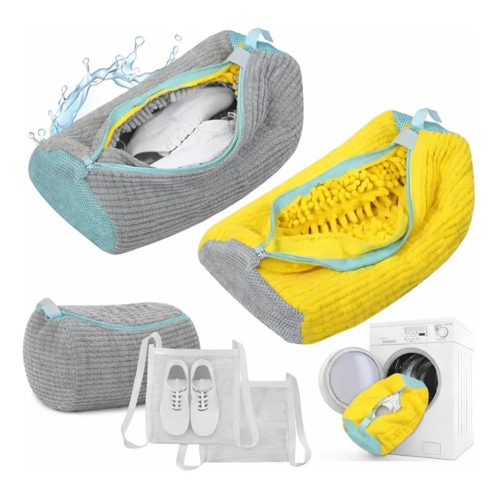 Saco Lavagem Tênis Reutilizável Proteção Máquina Zíper Forte