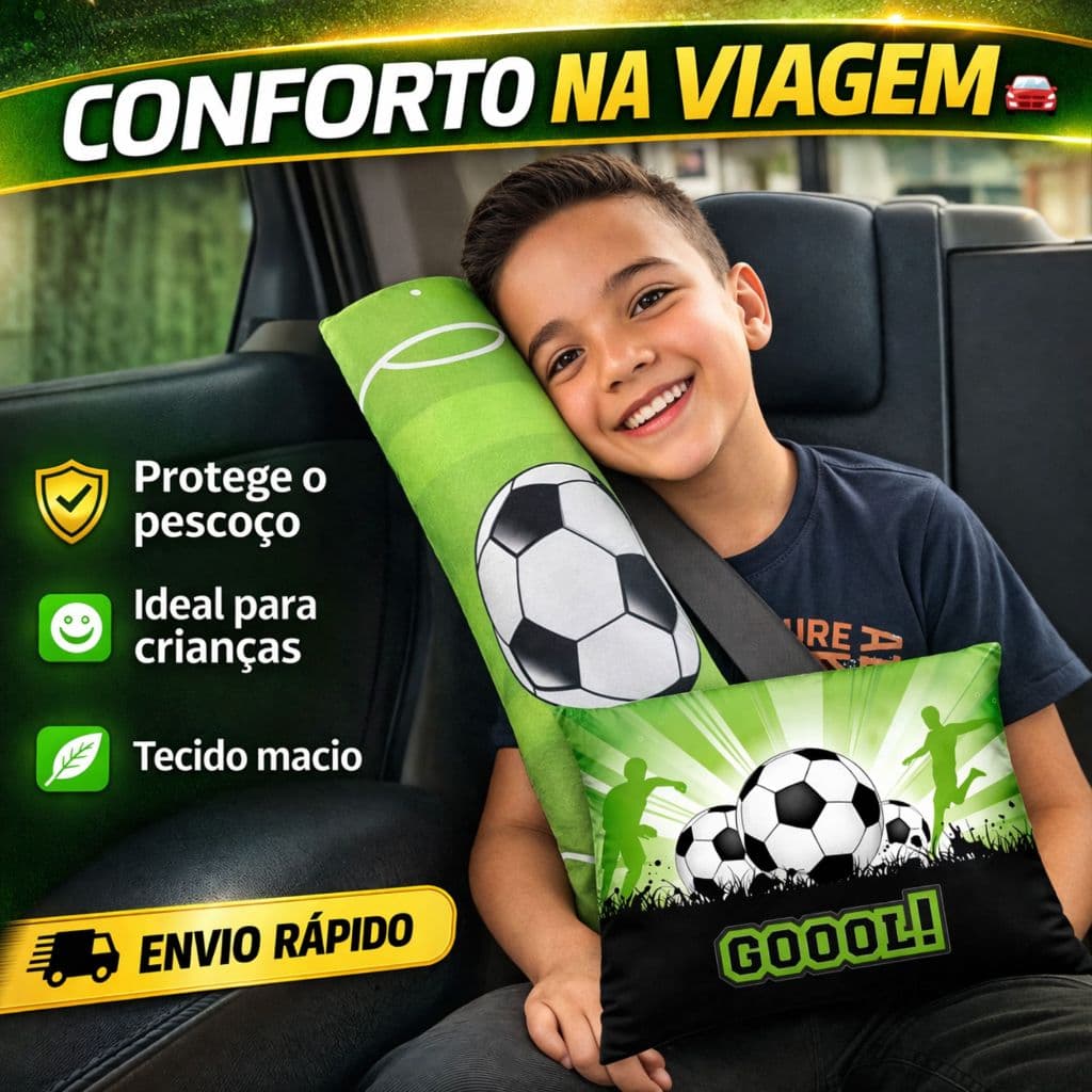 Kit Conforto Para Carro Almofada de Cinto e Assento de Elevação Infantil Carro Viagem Segura