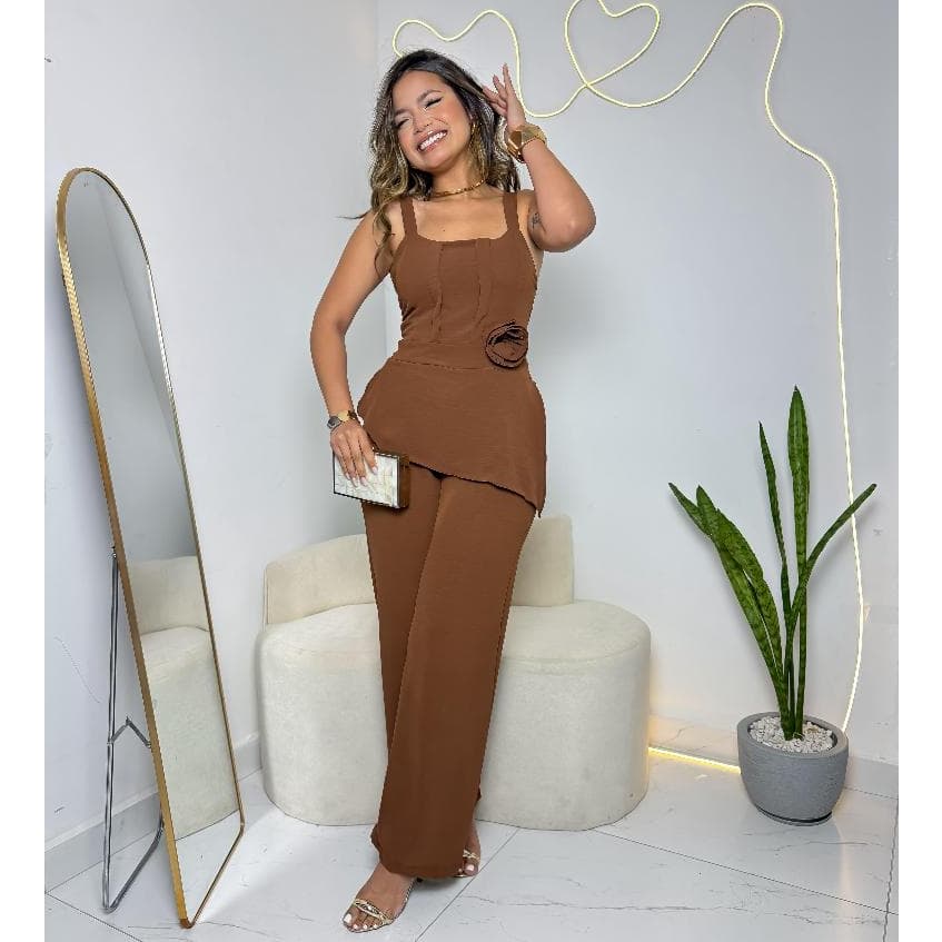 MACACãO  FEMENINO CASUAL COM BOLSO E ELEGANTE CINTURA ELASTICA