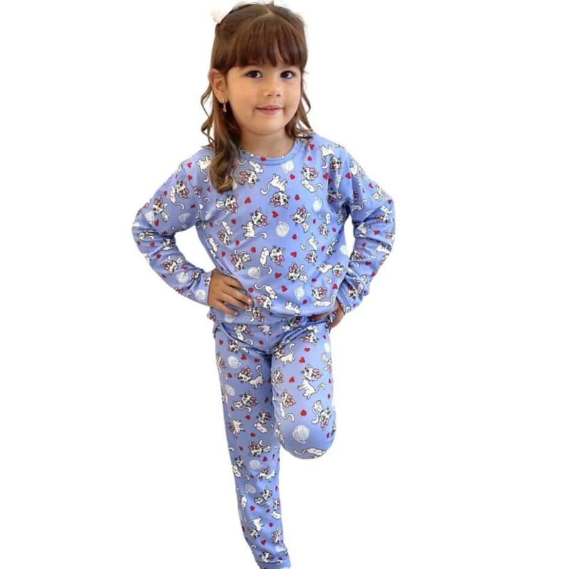 Pijama Infantil Inverno 2 Camiseta Manga e 2 Calça em Suede premium 6 a 9 meses 1 ao 6 anos