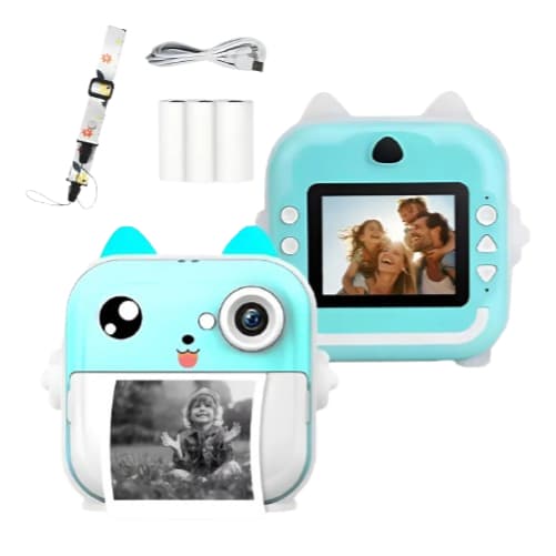 Câmera Infantil de Impressão Térmica  Instantânea Foto, Vídeo e Jogos