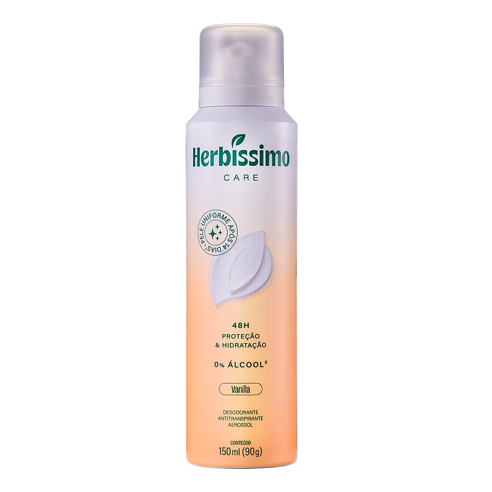 Desodorante Aerossol Antitranspirante Herbissimo Care Vanilla 150ml