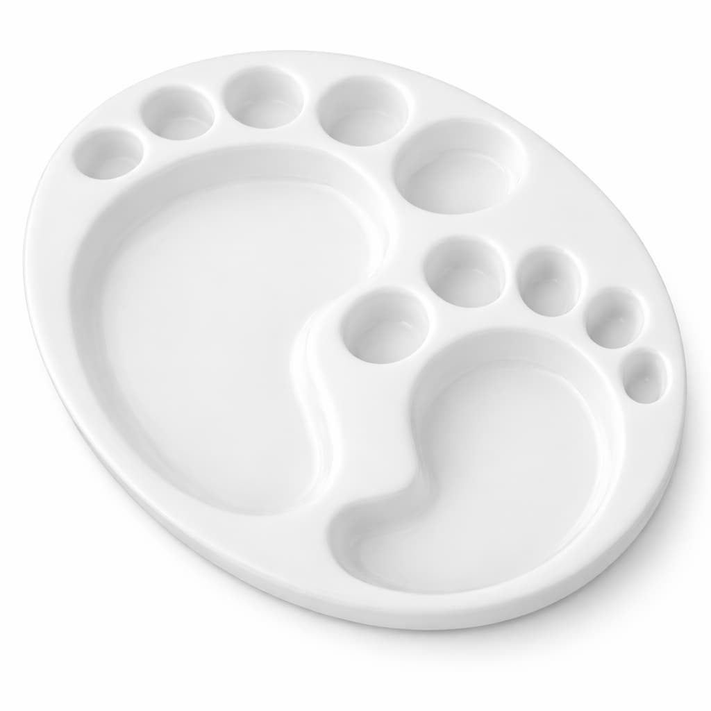 Godê Paleta De Plástico 12 Cavidades Formato Pé Pintura e Artesanato - Sinoart