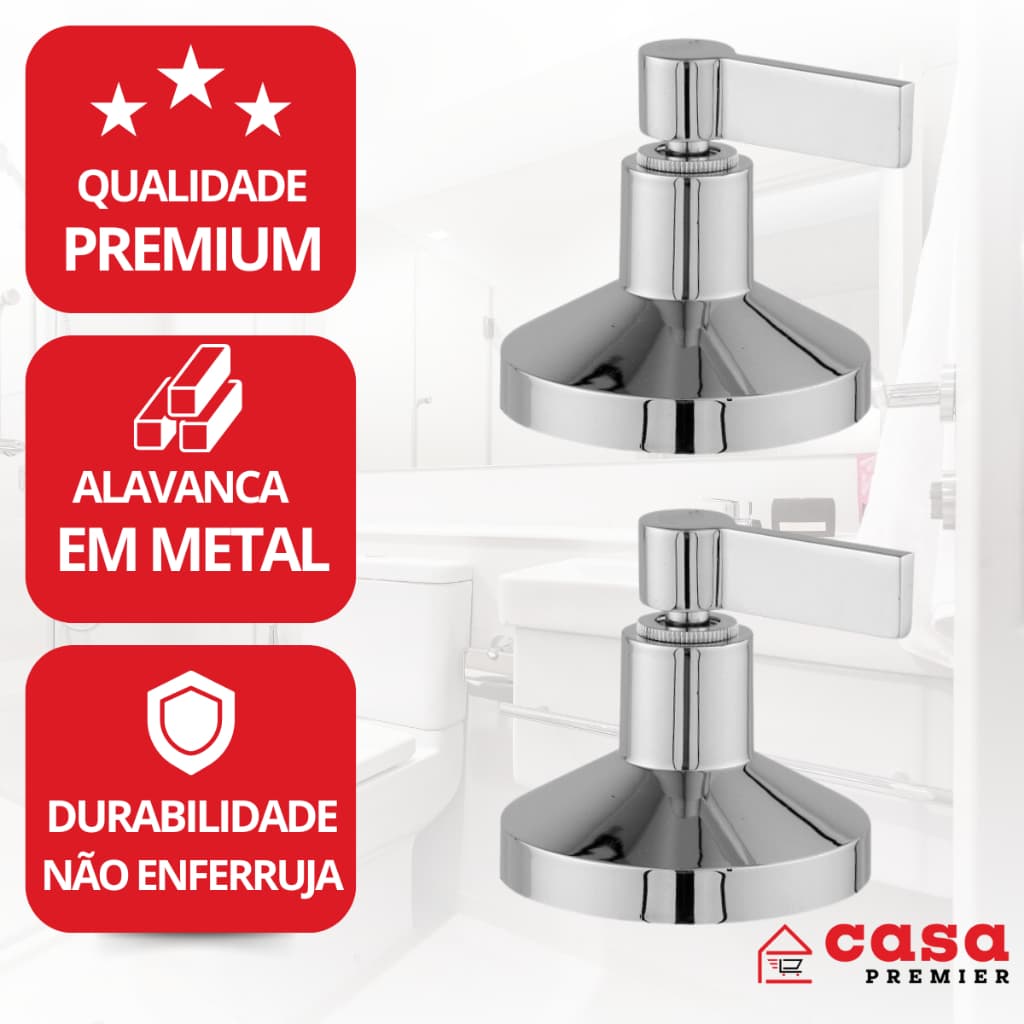 Acabamento Registro Chuveiro Banheiro Volante Todo Metal Kit Padrão Deca C70 Cromado