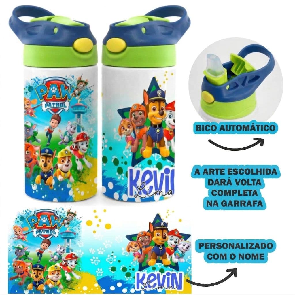 Garrafa Squeeze de Alumínio Personalizado com o Nome  Volta ás Aulas Vários Modelos