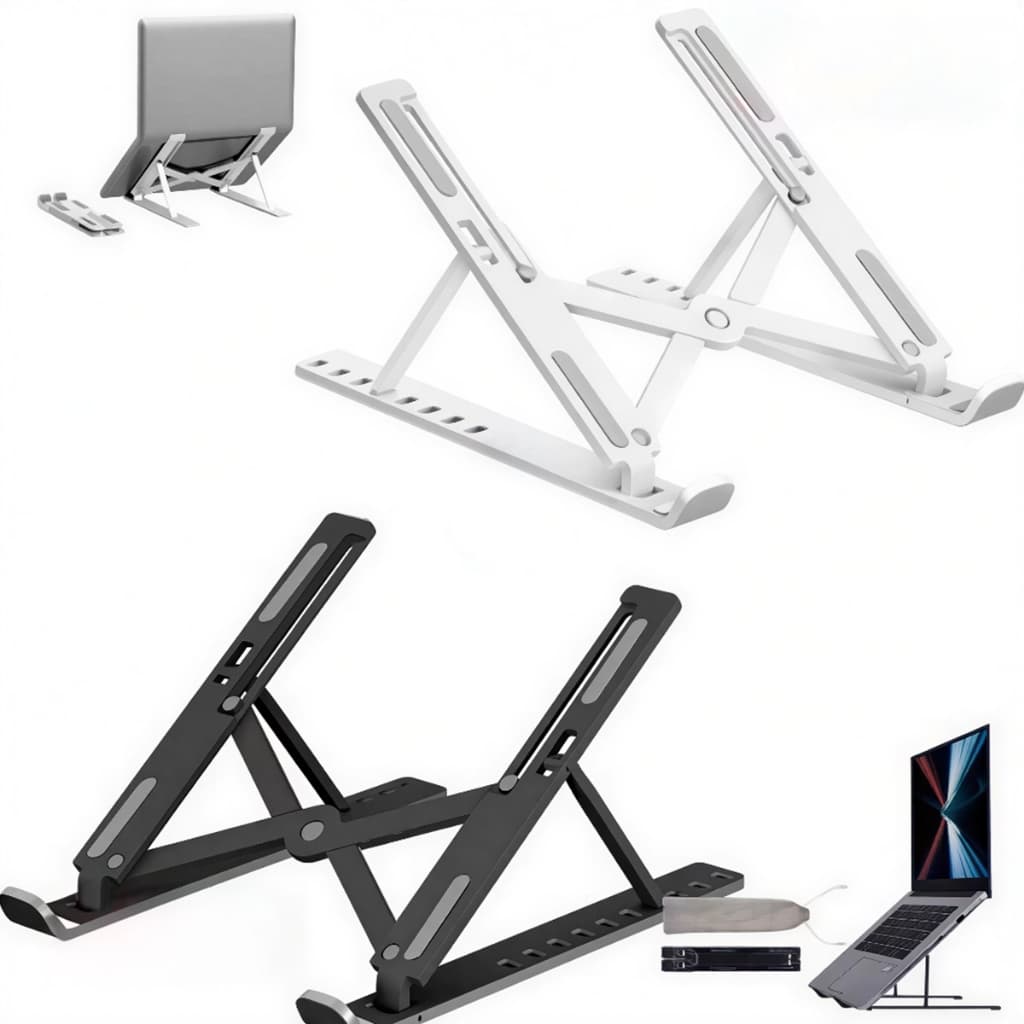 Suporte Metálico Ergonômico para Notebook Tablet e Macbook Base Dobráve-l de Alumínio
