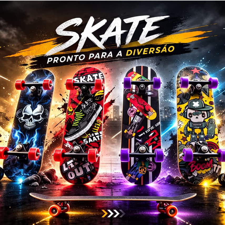 Skate Infantil Juvenil Profissional Menina Menino Xtreme Top