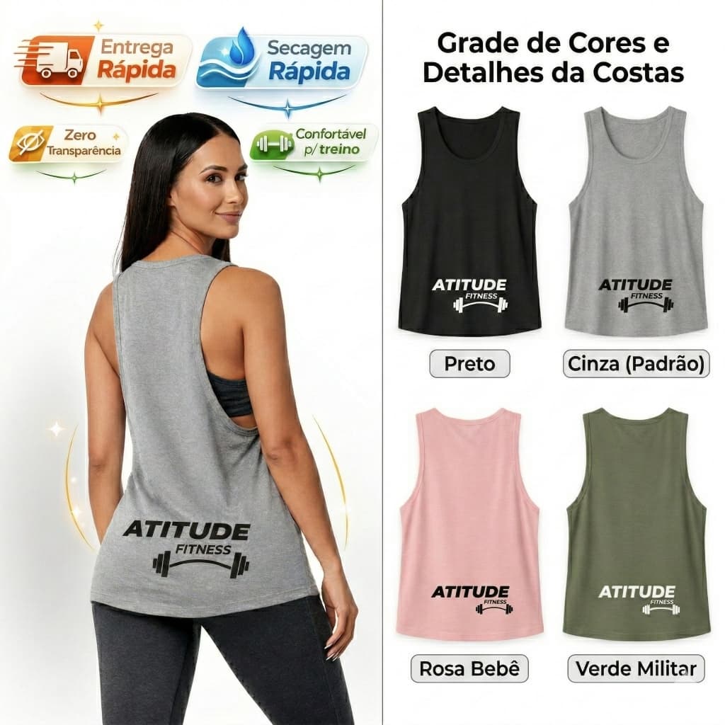 Kit 3 Regatas Femininas Fitness Basica Academia Treino Yoga Pilates