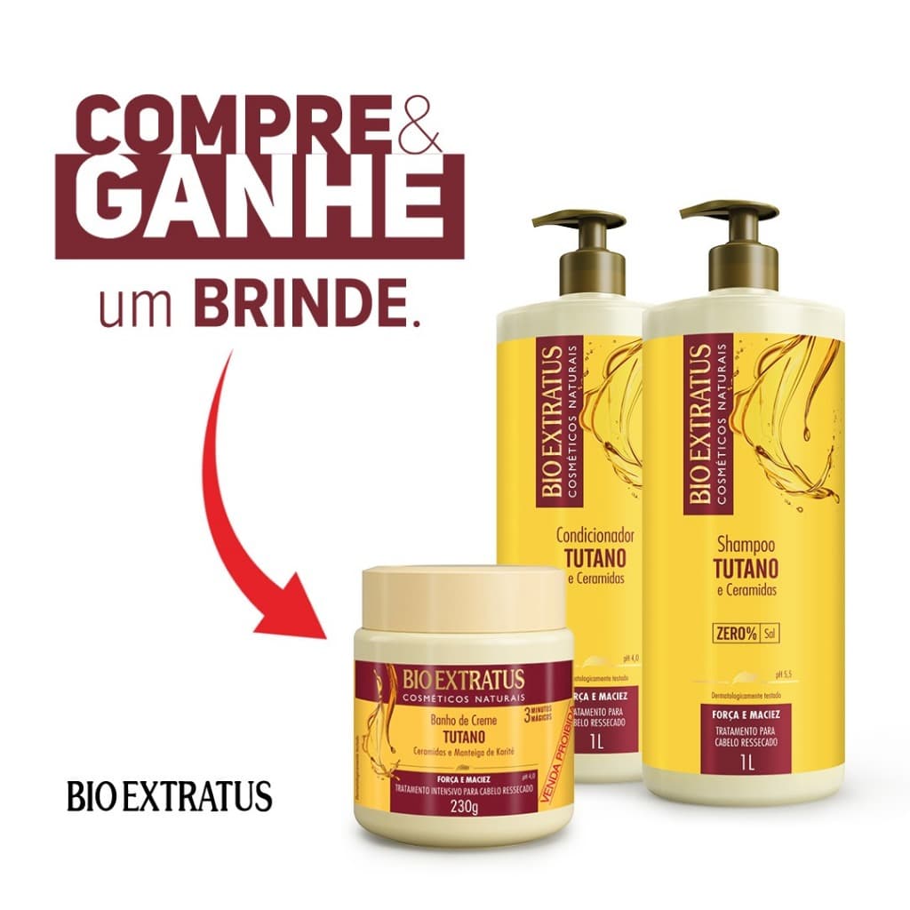Kit Tutano Shampoo e Condicionador Bio Extratus - 1L Força e Maciez