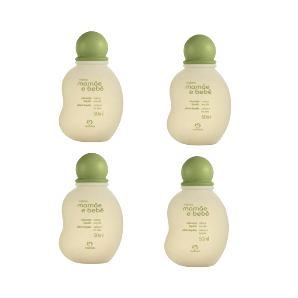 KIT COM 04 UNIDADES - SABONETE LIQUIDO 50 ML (PEQUENO) - MAMÃE E BEBÊ NATURA TRADICIONAL