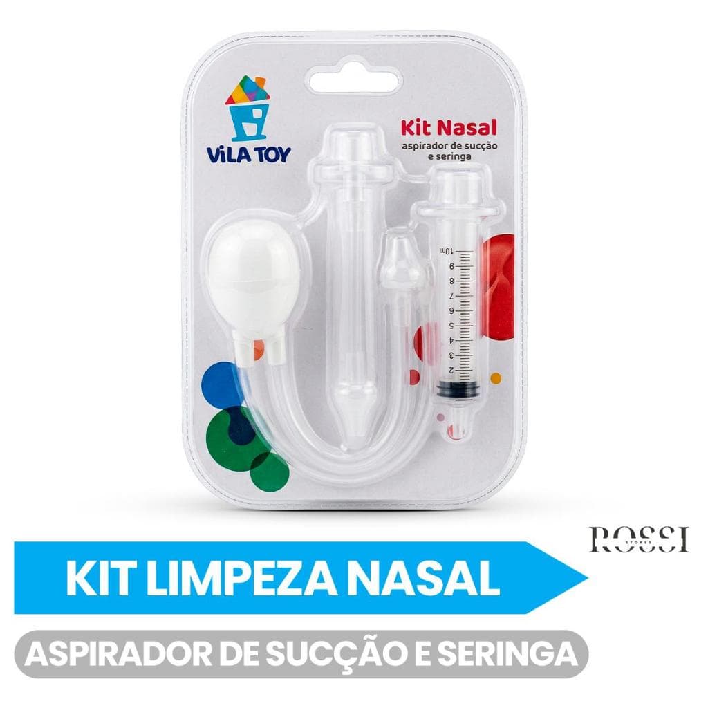 Kit Lavagem Nasal Bebê e Infantil – Aspirador + Seringa