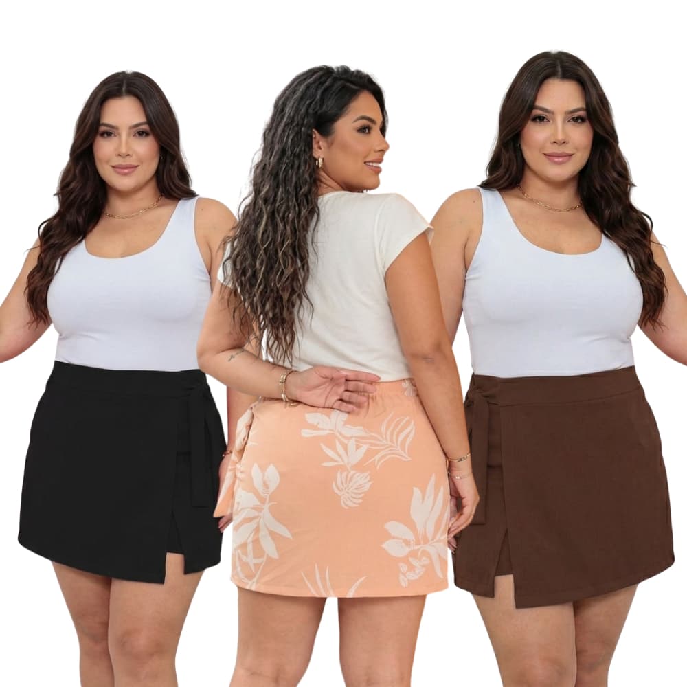 Short Saia Plus Size Feminina GG G1 G2