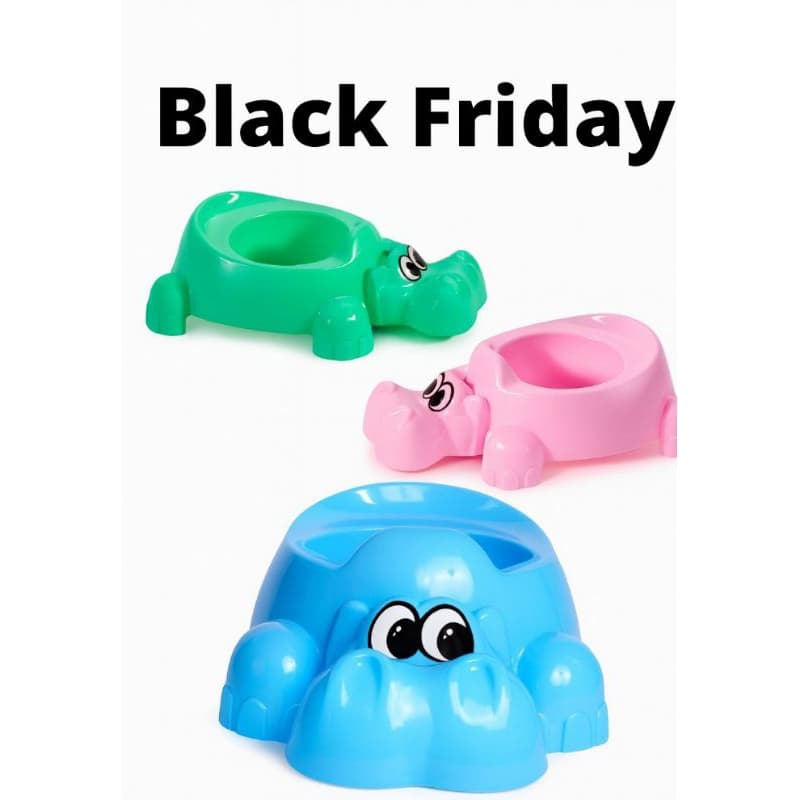 Troninho ,pinico Infantil Hipopótamo – Plástico Resistente e Tampa com Carinha Fofa