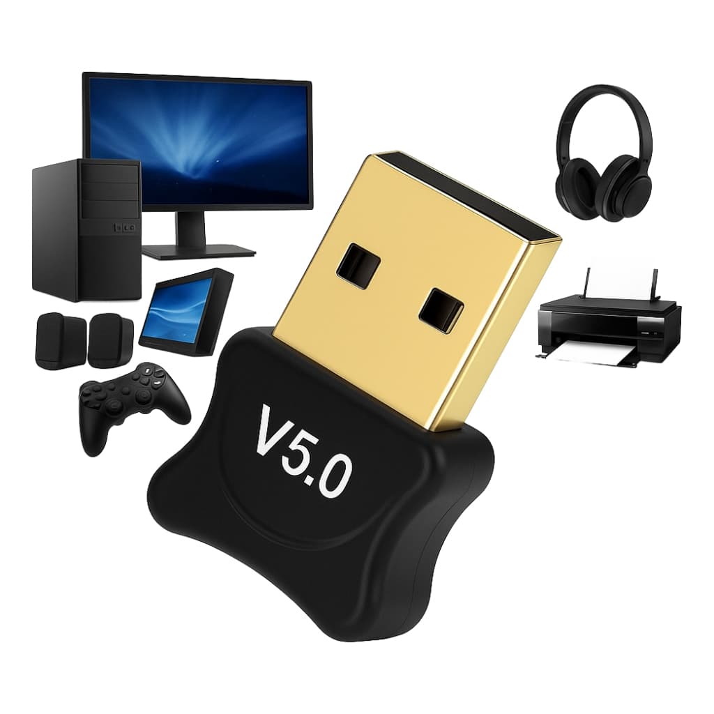 Adaptador Bluetooth 5.0 USB Transmissor Áudio Sem Fio para Notebook e Carros