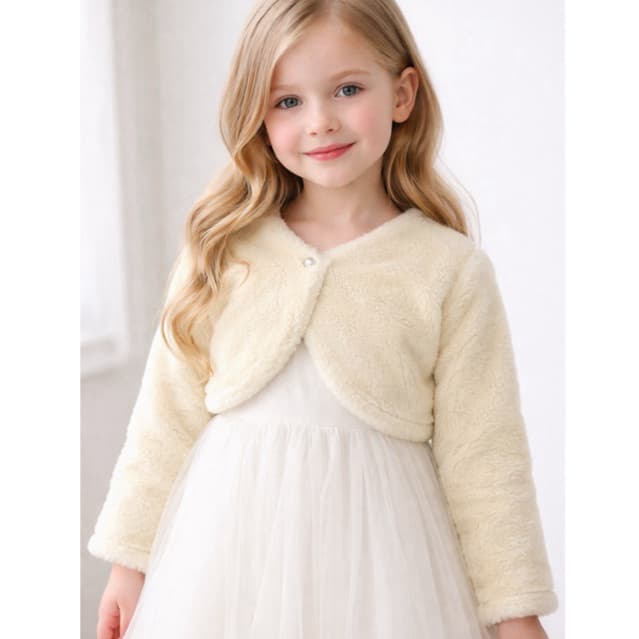 Bolero infantil de pêlo sem gola P ao 16 bebê menina moça infantil quentinho