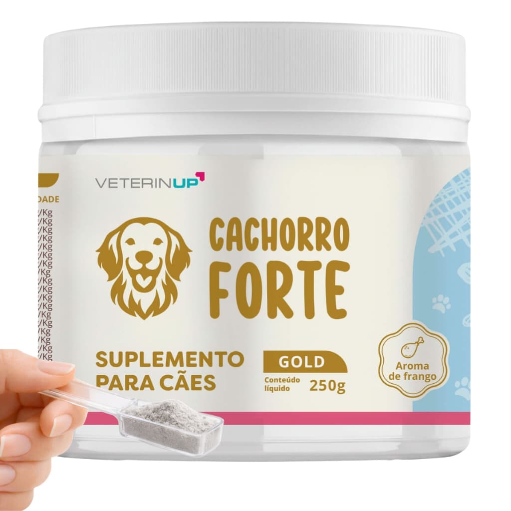 Cachorro Forte Gold 250g - Suplemento 4x mais potente o Fim da Queda de Pelo e Derme + Imunidade