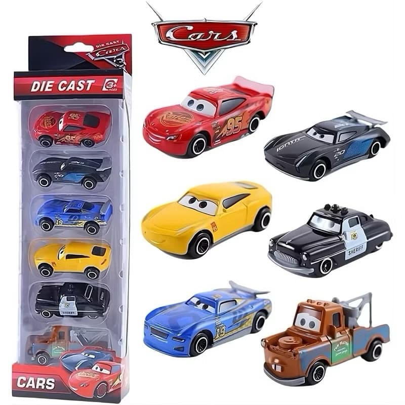 Super Kit Carrinhos de Metal 6 Peças | Brinquedo Infantil Resistente Colecionável