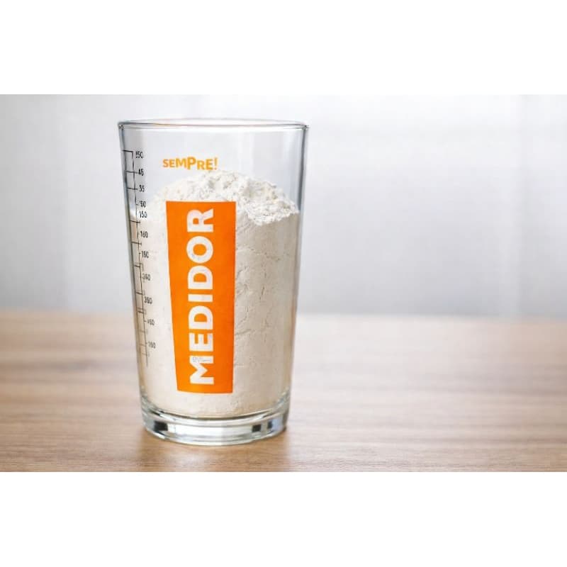 Copo medidor vidro temperado grosso 350ml medidas culinário nadir