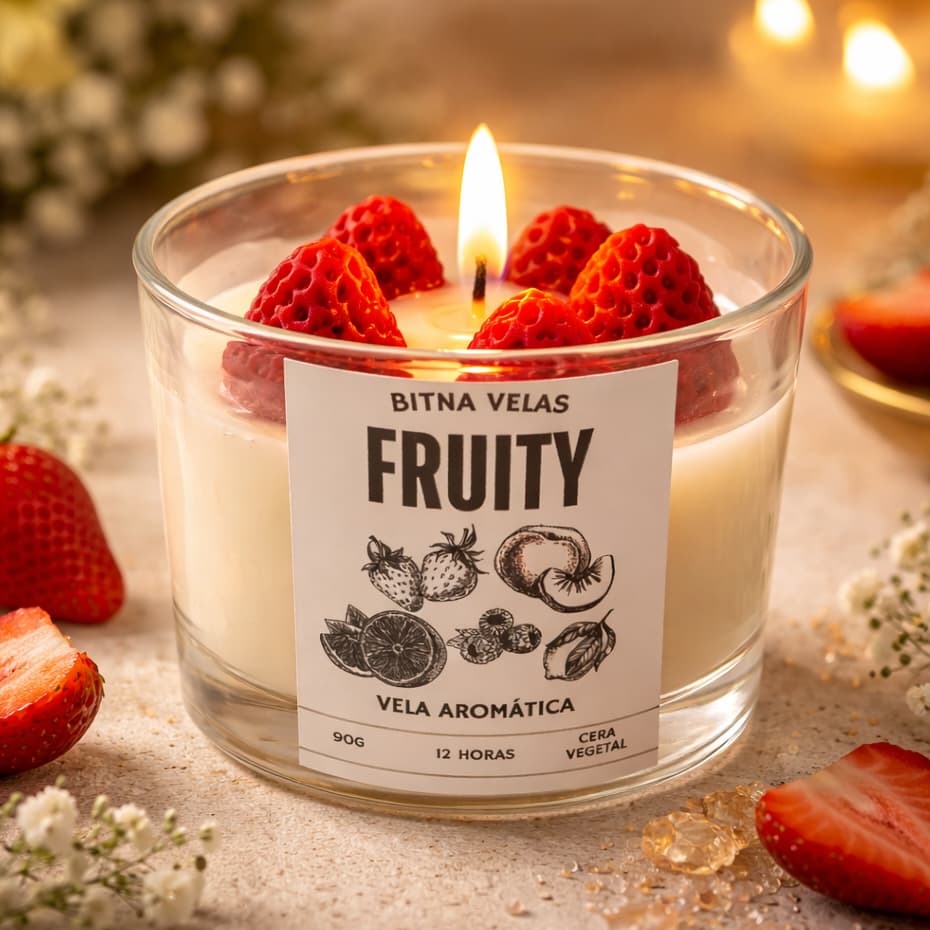 Vela Aromática de Morango Perfumada