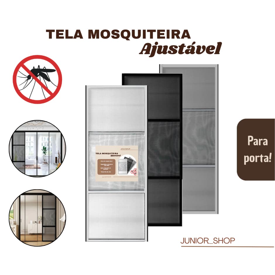 Tela Mosquiteira De Encaixe Regulável Para Vãos De Portas Anti Inseto Pernilongo Moscas Baratas