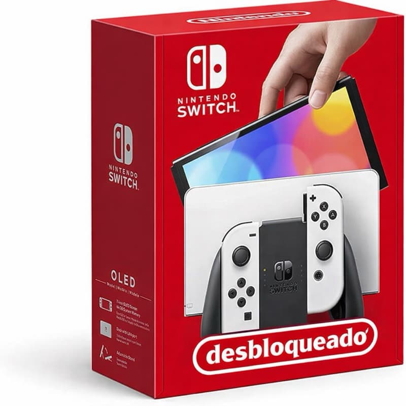 Nintendo Switch OLED Desbloqueado com Tinfoil + Dual Boot | Novo | Brindes Inclusos