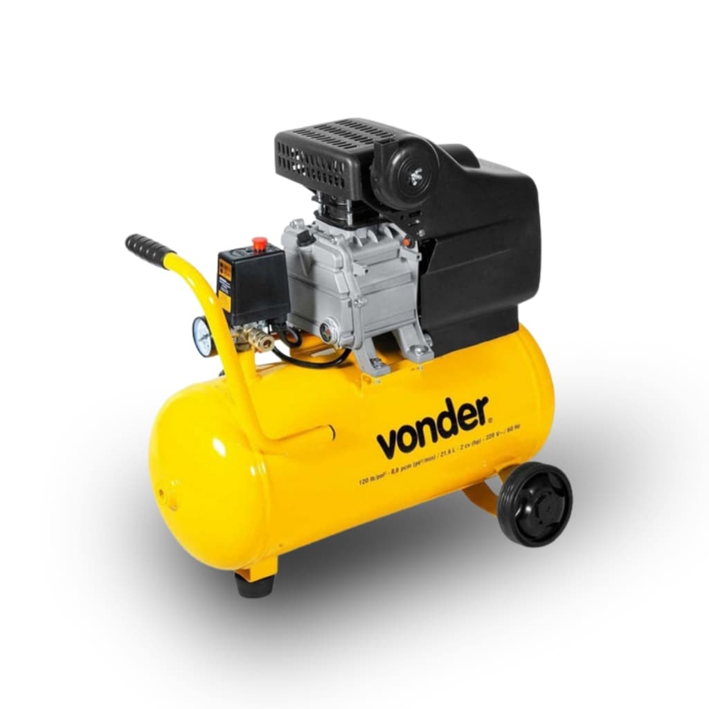 Motocompressor de Ar Compacto e Portátil 8,0 pcm 21,6 litros MCV216 Vonder