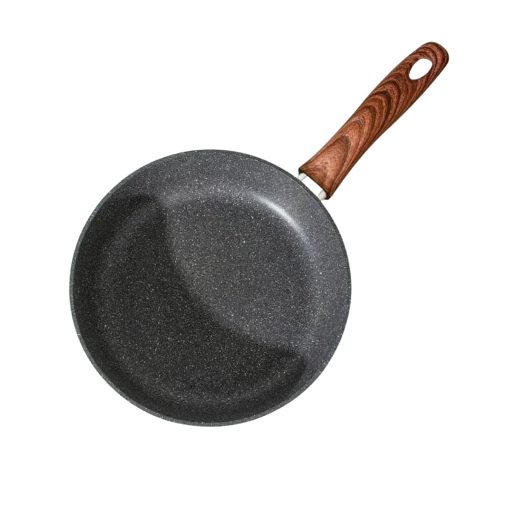 Frigideira Universal Antiaderente Indução de Alumínio Revestimento Cerâmico Premium Cabo Madeira