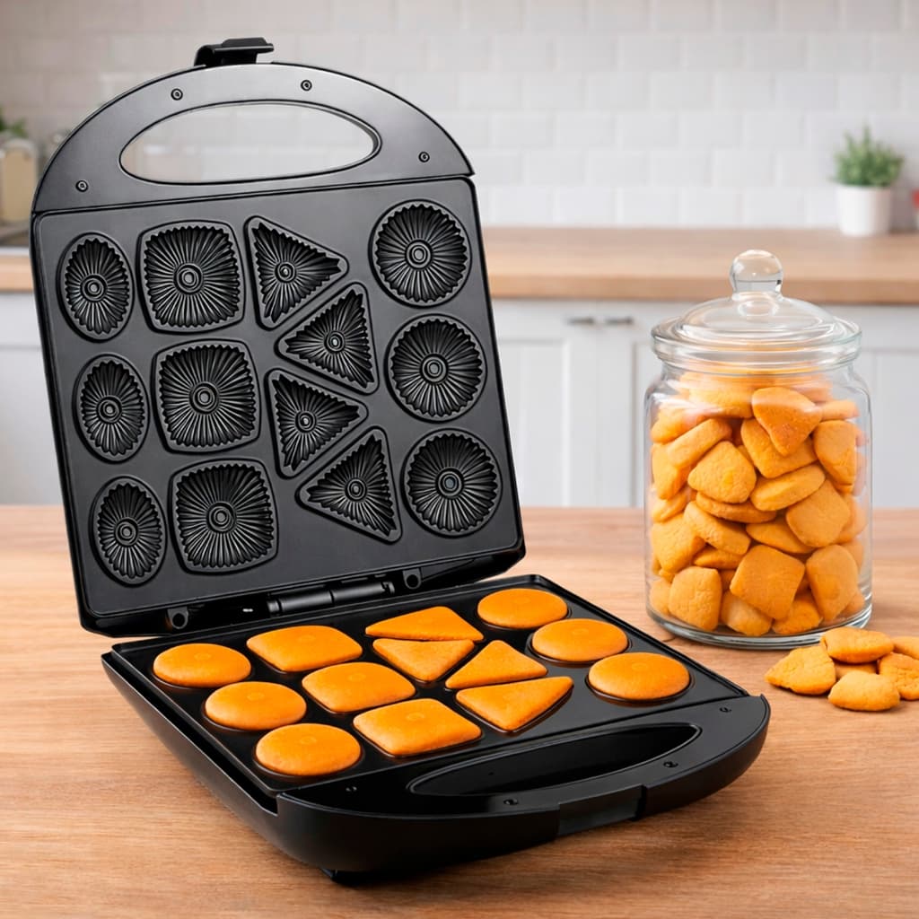 Máquina Biscoito Rosquinhas Cookie Confeitaria Divertida Waffle Crepeira 110v/220v 1400W