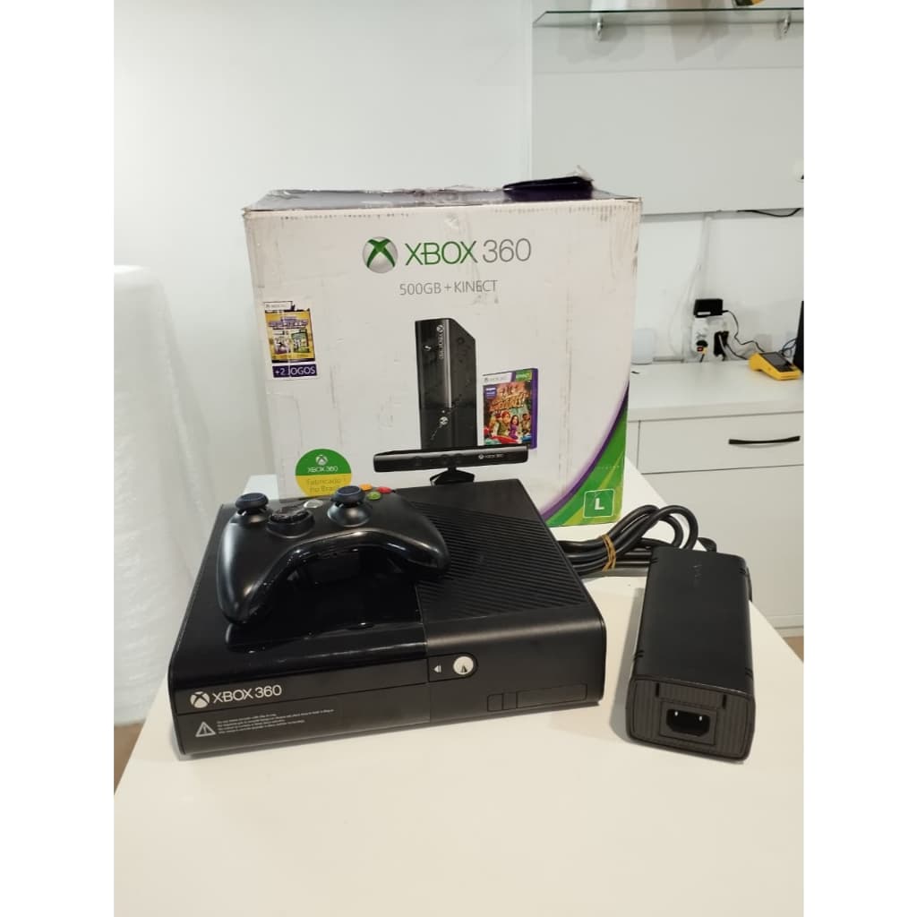 XBOX 360 Slim / Super Slim RGH VIA HD 500GB COMPLETO C/100 JOGOS