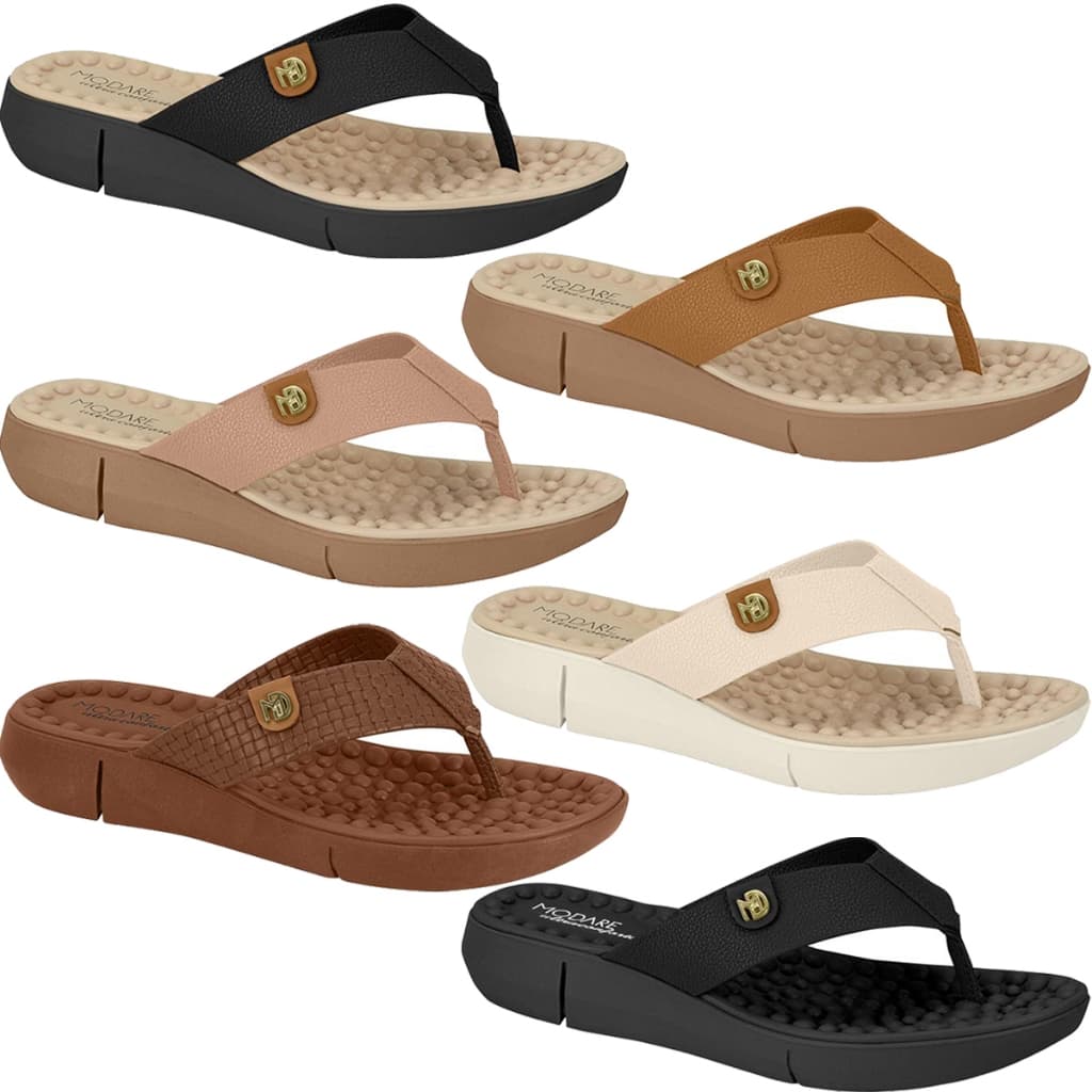 Chinelo Tamanco Papete Modare Original com NF Feminino Ortopedico Esporao Massagem 7142106 7142.106