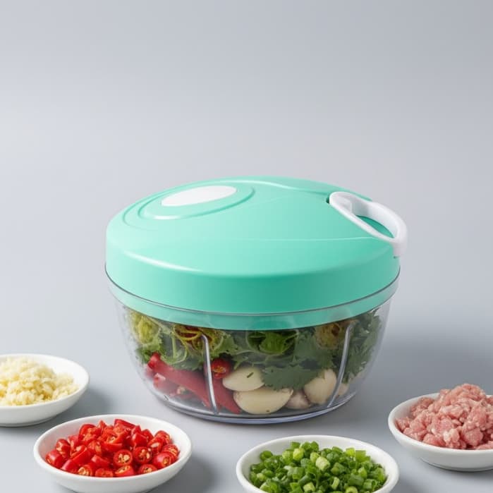 Triturador Grande 500ml Alho Cebola Tempero Laminas Resistentes Alimentos