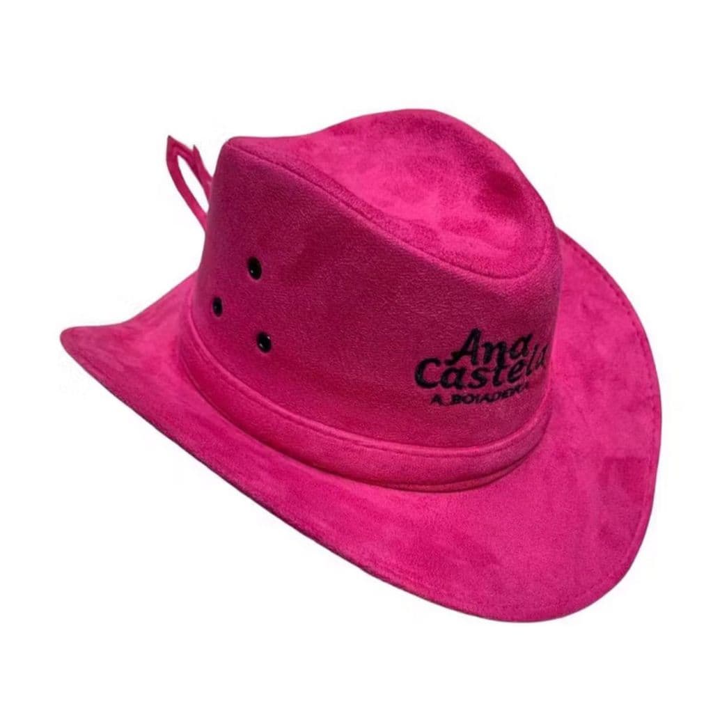 Chapéu Pink Boiadera Festa Junina Rodeio Bordado Premium Ana