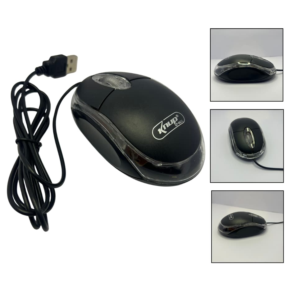 Mouse USB Óptico - Design Ergonômico, USB 2.0, 1200dpi, Mouse com Fio, Compacto e Leve