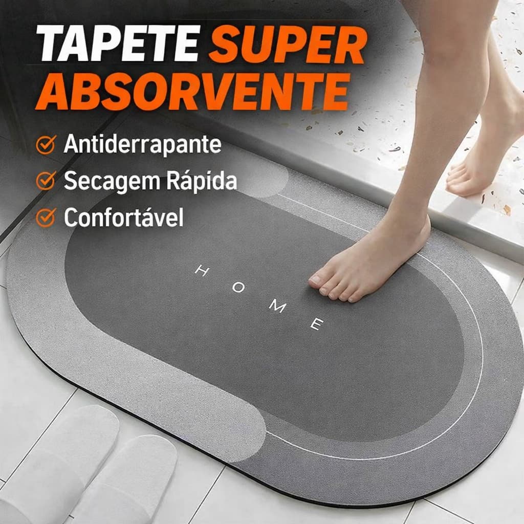 Tapete Banheiro Antiderrapante Secagem Rápida Super Absorvente Não Escorrega 60x40