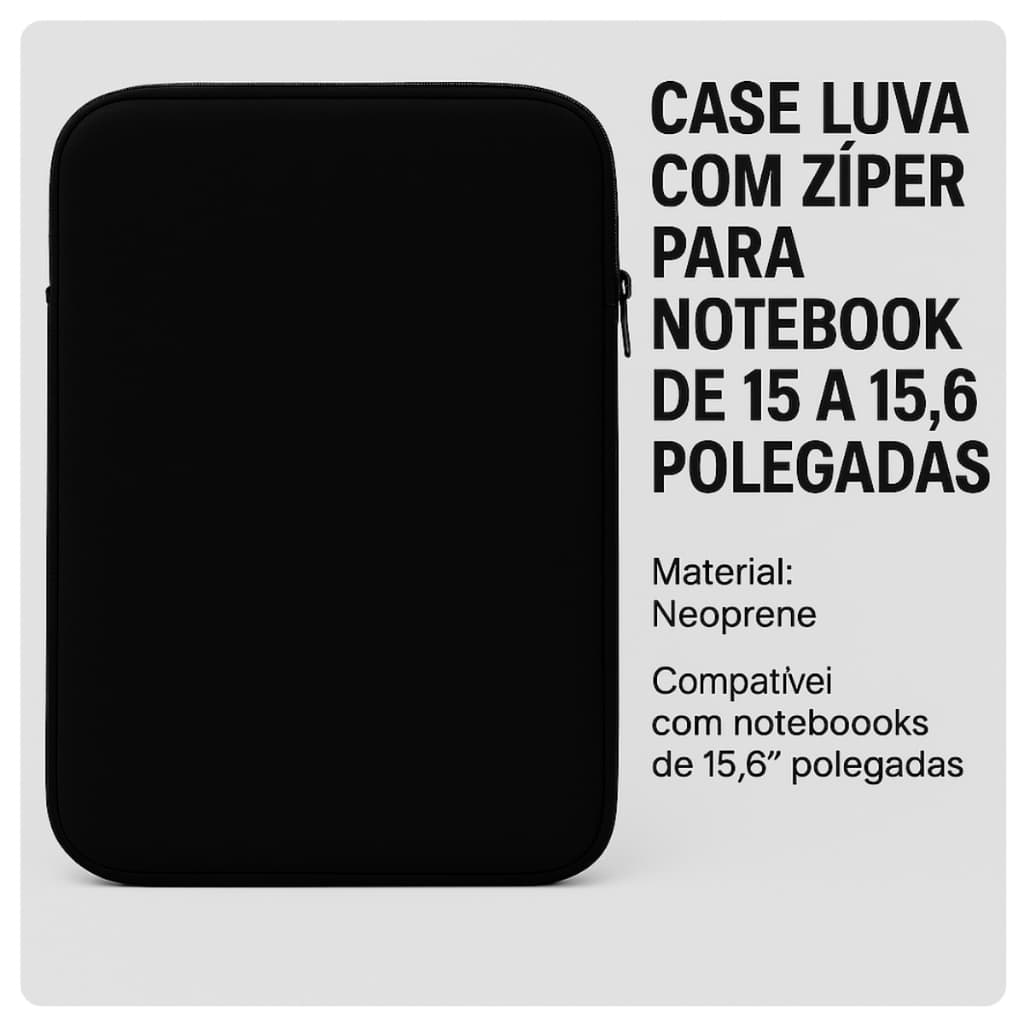 Luva Capa Para Notebook de 15-15,6 Polegadas Preto