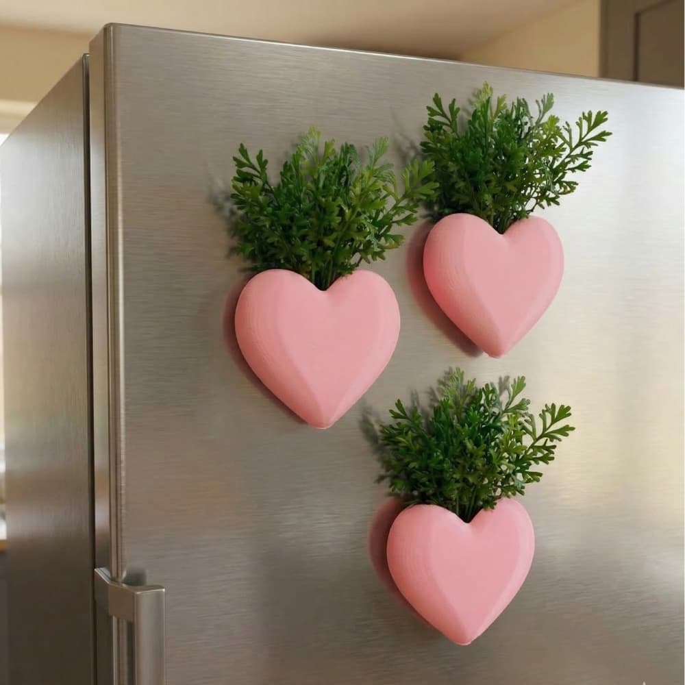 Vaso Cachepot de Geladeira - Com ou Sem Flores Artificiais Com Dupla Face Ou Imã