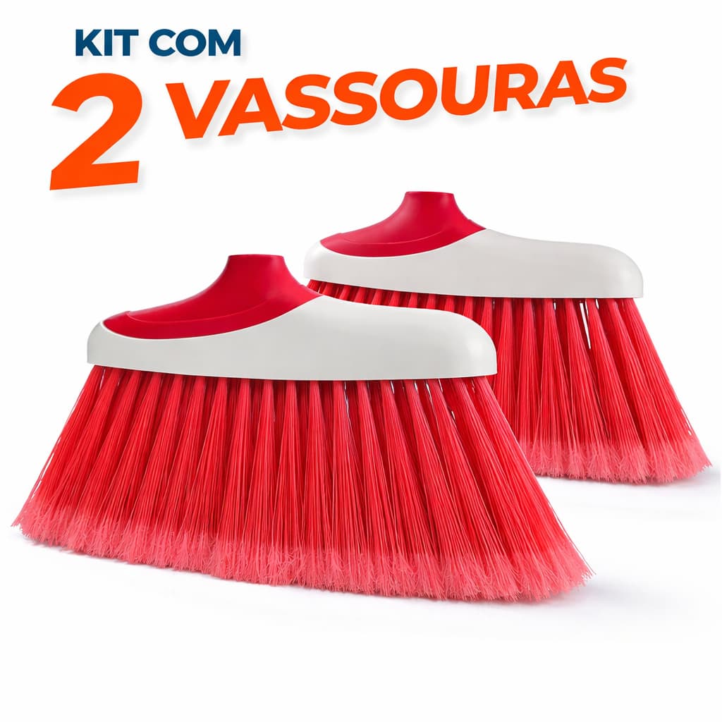 2 Unidades Vassoura Chickinha Nylon Cerdas Macias Sem Cabo Multiuso Limpeza Casa Piso Frio