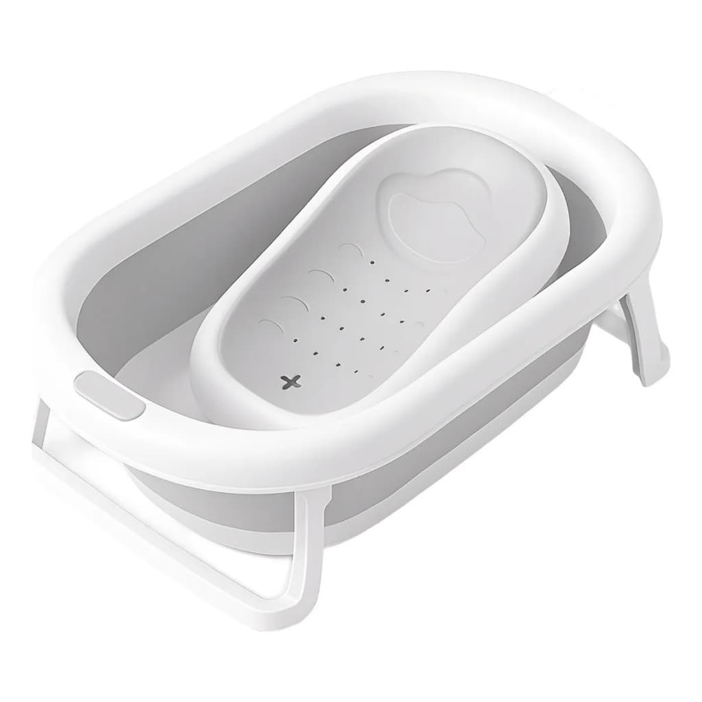 Banheira Dobrável Portátil com Encosto para Bebê 2 em 1  Redutor PipDip