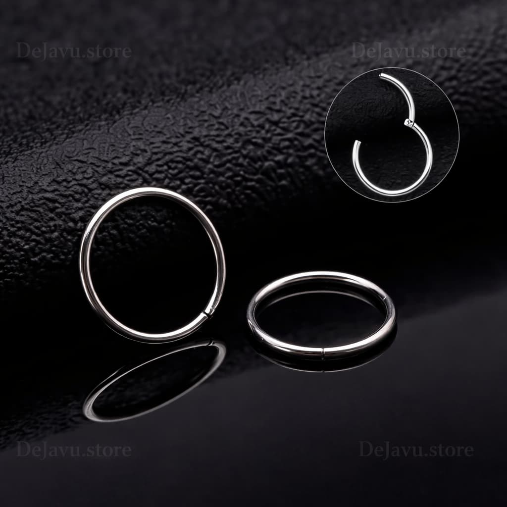 Piercing Argola Lisa Articulada em aço cirúrgico Fecho Click Resistente Articulado