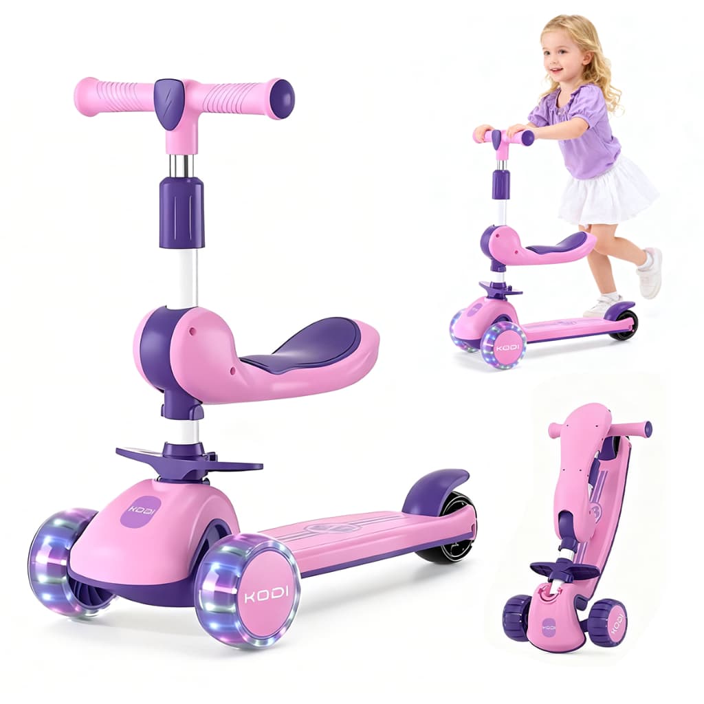 Patinete Infantil com Led Som Musical Dobravel e Guidão Ajustável até 60Kg Menino Menina -B03