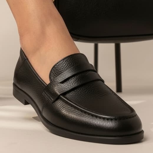 Mocassim Feminino Vittal Couro Legítimo Calce Facil Elegante Aplique Olho de Gato Metal Dourado
