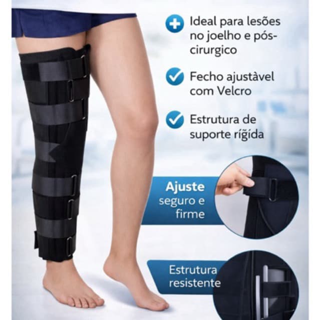Imobilizador de Joelho Profissional | Estabilizador Ortopédico Ajustável Pós Cirurgia e Lesões